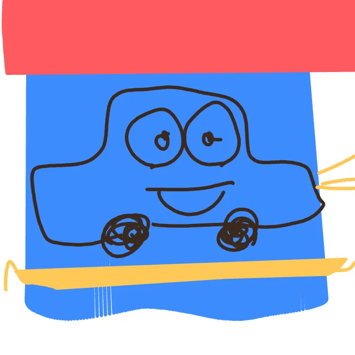 らくがきお題「みらいのくるま」を60秒で描いた手描きのイラス