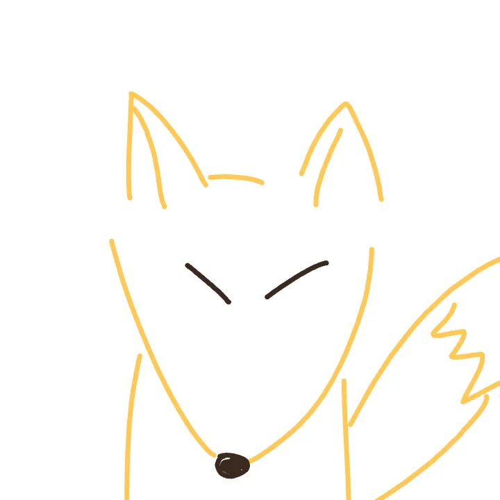 らくがきお題「きつね」を60秒で描いた手描きのイラスト