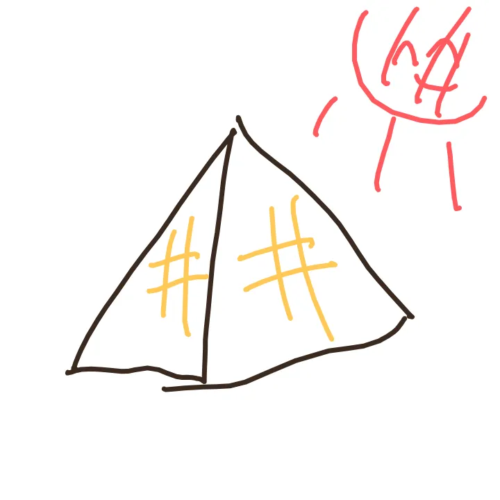 らくがきお題「ピラミッド」を60秒で描いた手描きのイラスト