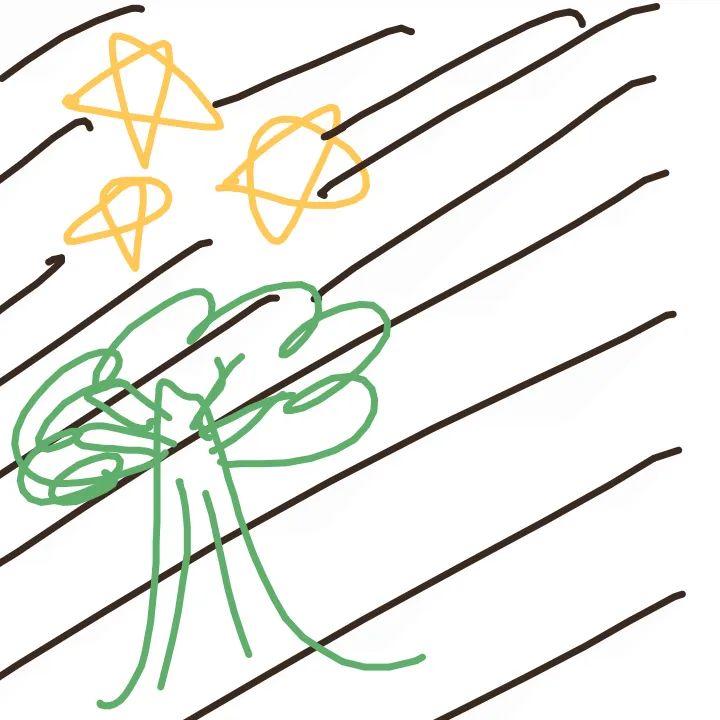 らくがきお題「夢で見たもの」を60秒で描いた手描きのイラスト